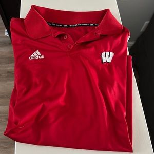 Men’s adidas Wisconsin badgers polo size large